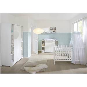 Babyzimmer Maximo (3-tlg.) Weiß - mit 2-trg. Schrank & Seitenregal