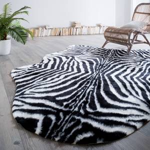 Tapis Ziga Fibres synthétiques - Noir / Blanc - 70 x 100 cm