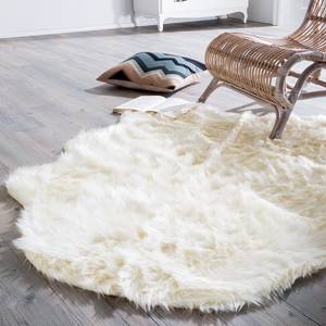 Tapis Banyo Fibres synthétiques - Blanc laine - 110 x 150 cm