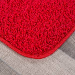 Tapis shaggy KiYDOO I Fibres synthétiques - Rouge - 133 x 190 cm