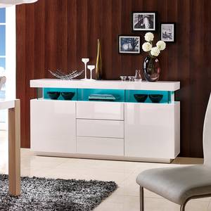 Sideboard Adriane (inkl. Beleuchtung) Hochglanz Weiß