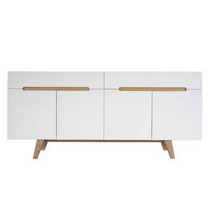 Sideboard Allium II Eiche teilmassiv - Weiß / Eiche