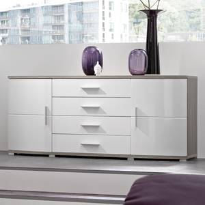 Buffet Altona Blanc brillant / Imitation chêne de Sonoma foncé