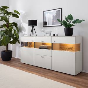 Sideboard Anzio Matt Weiß / Balkeneiche - Mit Beleuchtung