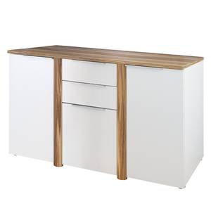 Sideboard Benol hoogglans wit - eikenhouten look