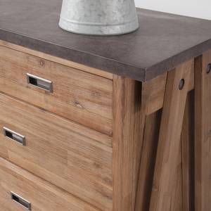 Dressoir Beton I deels massief acaciahout/betonnen look - Steenkoolkleurig