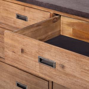 Dressoir Beton II deels massief acaciahout/betonnen look - Steenkoolkleurig