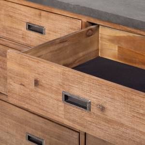 Dressoir Beton II deels massief acaciahout/betonnen look - Grijs - Grijs