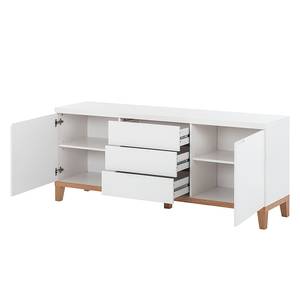 Dressoir Lokka II wit/rood eikenhoutkleurig