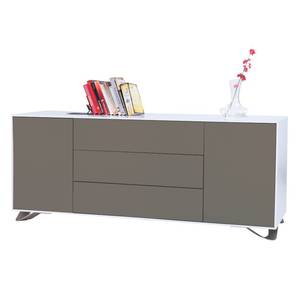 Sideboard Boomerang Hochglanz Weiß / Grau