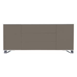 Sideboard Boomerang Hochglanz Weiß / Grau