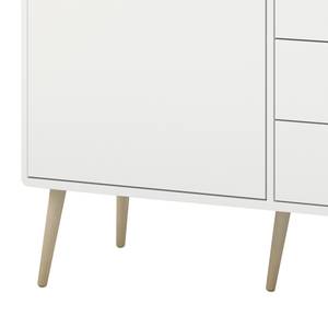 Credenza Janos legno lamellare di quercia - bianco / quercia