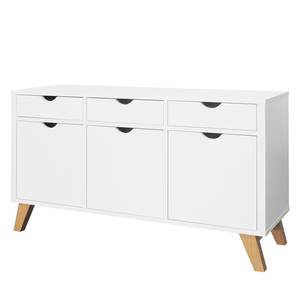 Sideboard Brekille I Weiß / Eiche