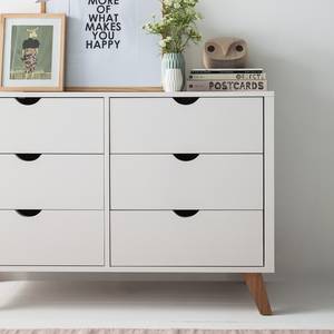 Commode Brekille III Blanc / Chêne