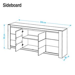 Sideboard Chris II Eiche Dekor / Steingrau