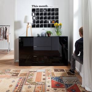 Sideboard Cleo III Schwarz/Schwarz Glas