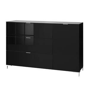 Sideboard Cleo IV Schwarz/Schwarzglas