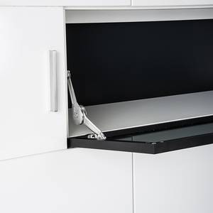 Dressoir Corana 3 deuren 2 lades - hoogglans wit met glazen deur - met verlichting