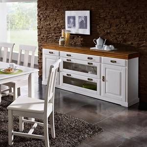 Buffet Formentera pin massif - blanc / marron