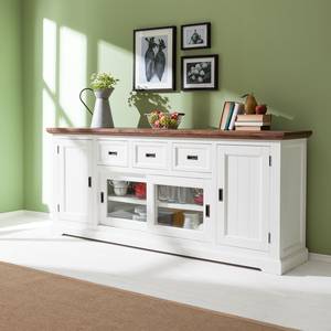 Buffet Gomera II Acacia partiellement massif - Blanc / Marron