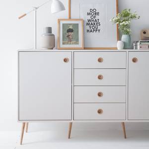 Credenza Janos legno lamellare di quercia - bianco / quercia