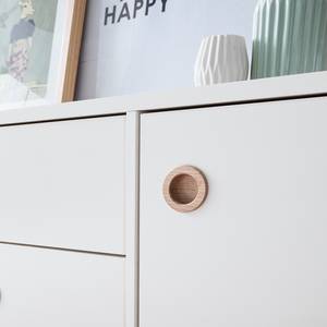 Credenza Janos legno lamellare di quercia - bianco / quercia