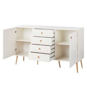 Dressoir Janos deels massief eikenhout - wit/eikenhout