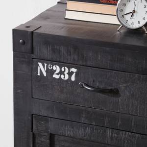 Buffet Keyport II Manguier massif - Gris cendres / Noir