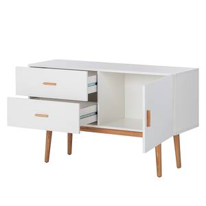 Dressoir Lindholm II wit mat/massief eikenhout