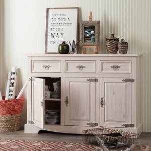 Commode Zacateca (3 portes) Pin massif blanc