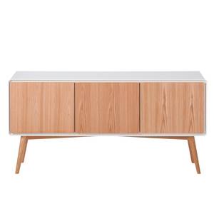 Sideboard Lusi Eiche teilmassiv - Eiche / Matt Weiß - Eiche