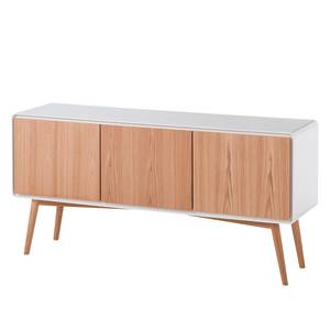 Sideboard Lusi Eiche teilmassiv - Eiche / Matt Weiß - Eiche