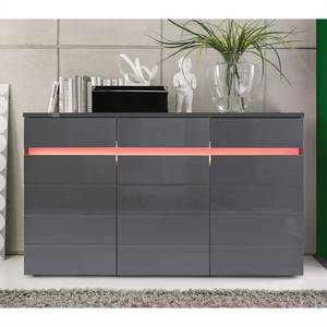 Sideboard Margalida (inclusief verlichti hoogglans antracietkleurig/antracietkleurig