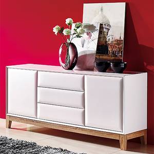 Sideboard Melia III Hochglanz Weiß / Eiche