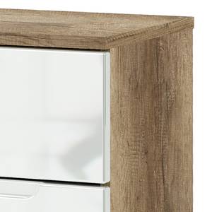 Sideboard Molio II monumentale eikenhouten look/hoogglans wit