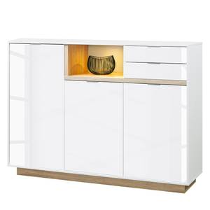 Sideboard My Ell II Hochglanz Weiß / Eiche Dekor