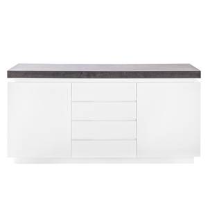 Dressoir Namona I incl. verlichting - mat wit / betonnen look - Wit/Concrete look