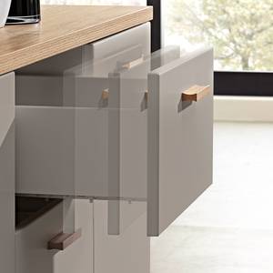 Sideboard Neston II Eiche teilmassiv - Matt Steingrau / Eiche Navarra Dekor