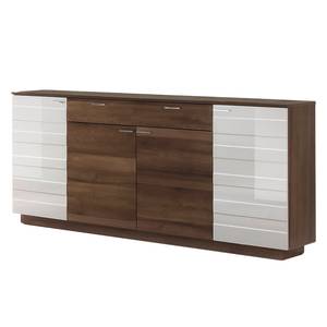 Sideboard Pebas Hochglanz Weiß / Eiche Riviera Dekor