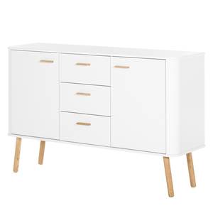 Sideboard Pilara Eiche teilmassiv / Weiß