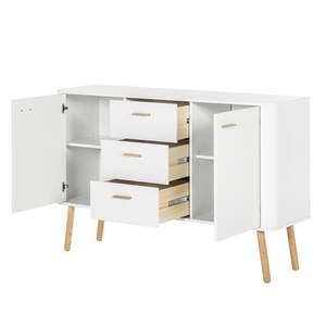 Sideboard Pilara Eiche teilmassiv - Eiche / Weiß