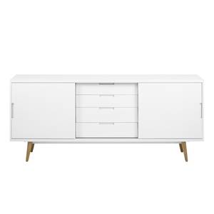 Sideboard Roskilde Esche teilmassiv Weiß