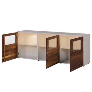 Sideboard Solano II Nussbaum / Platingrau - Mit Beleuchtung