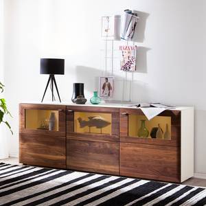 Sideboard Solano II Nussbaum / Weiß - Mit Beleuchtung