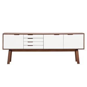 Sideboard Stig III Weiß / Walnuss