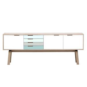 Sideboard Stig III Eiche / Weiß / Pastellblau