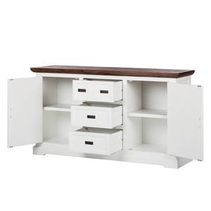 Dressoir Gomera deels massief acaciahout - wit/bruin