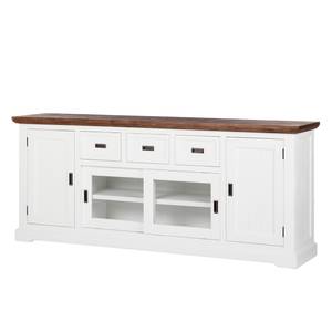 Sideboard Gomera Akazie teilmassiv - Weiß / Braun