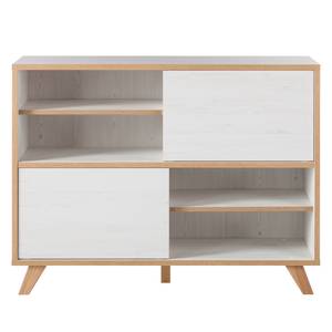 Sideboard Svene Pinie Weiß Dekor / Eiche Navarra Dekor - Breite: 120 cm