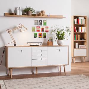 Dressoir Verwood I Bruin - Wit - Plaatmateriaal - 160 x 75 x 40 cm